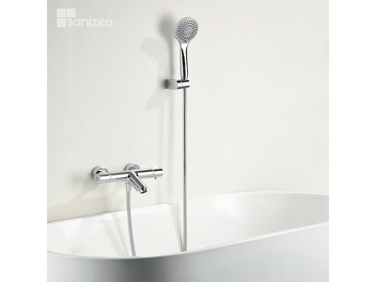 Ensemble Bain/Douche Thermostatique Économie d'Eau Chrome ECO-KENT BTK017-4ECO