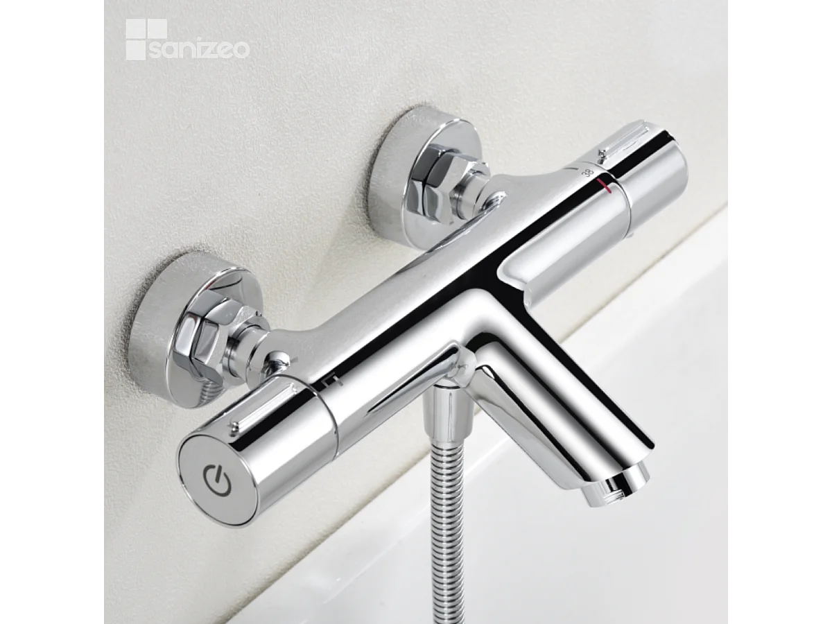 Ensemble Bain/Douche Thermostatique Économie d'Eau Chrome ECO-KENT BTK017-4ECO