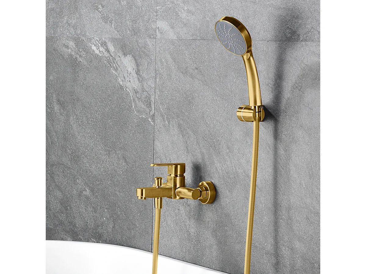 Ensemble Bain/Douche Anti-Calcaire Or Brossé ROMA BDR001-4OC