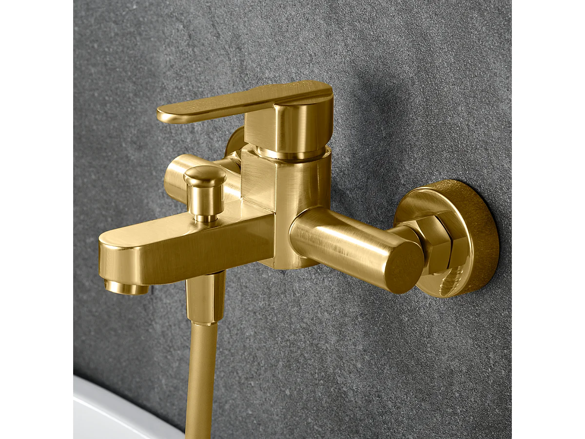 Ensemble Bain/Douche Anti-Calcaire Or Brossé ROMA BDR001-4OC