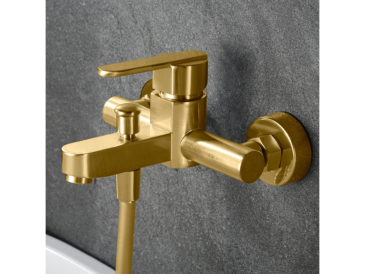 Ensemble Bain/Douche Anti-Calcaire Or Brossé ROMA BDR001-4OC