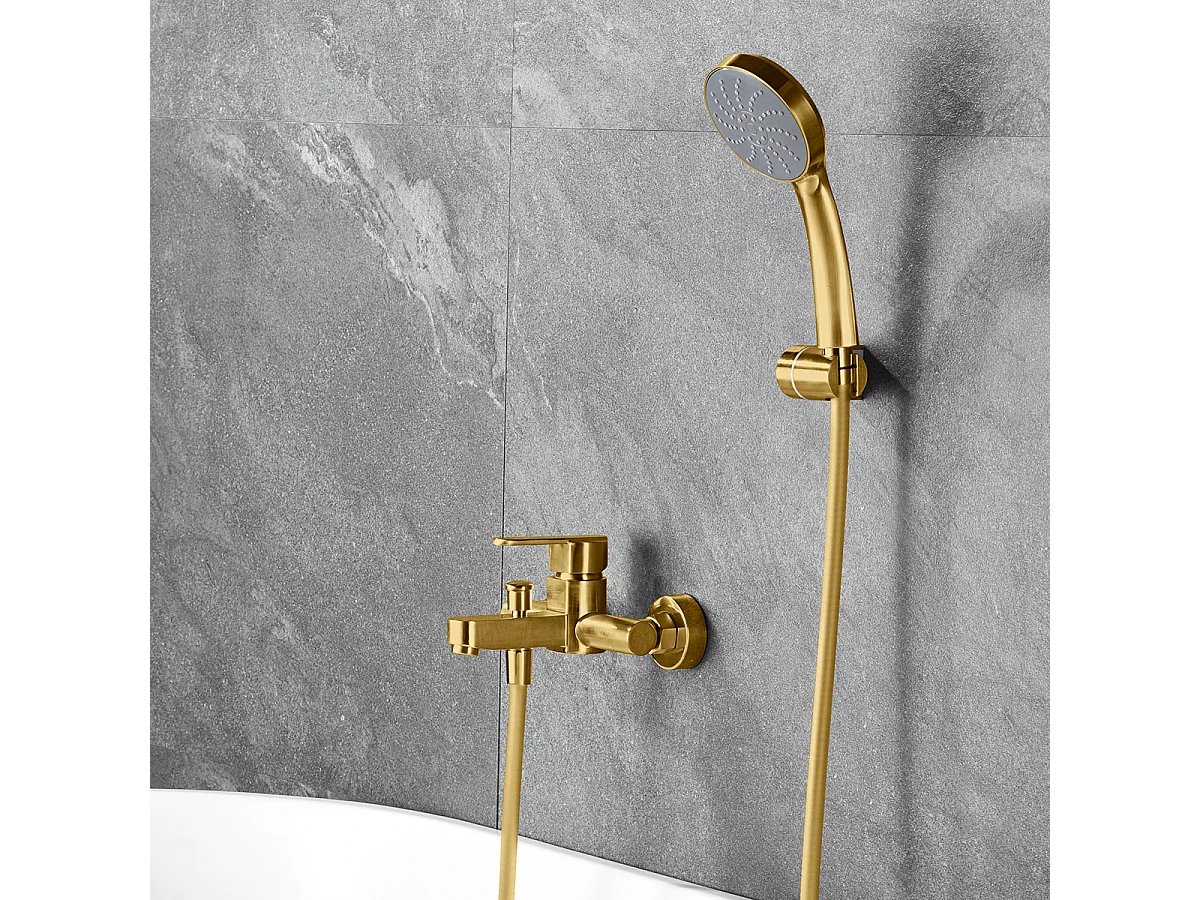 Ensemble Bain/Douche Anti-Calcaire Or Brossé ROMA BDR001-4OC