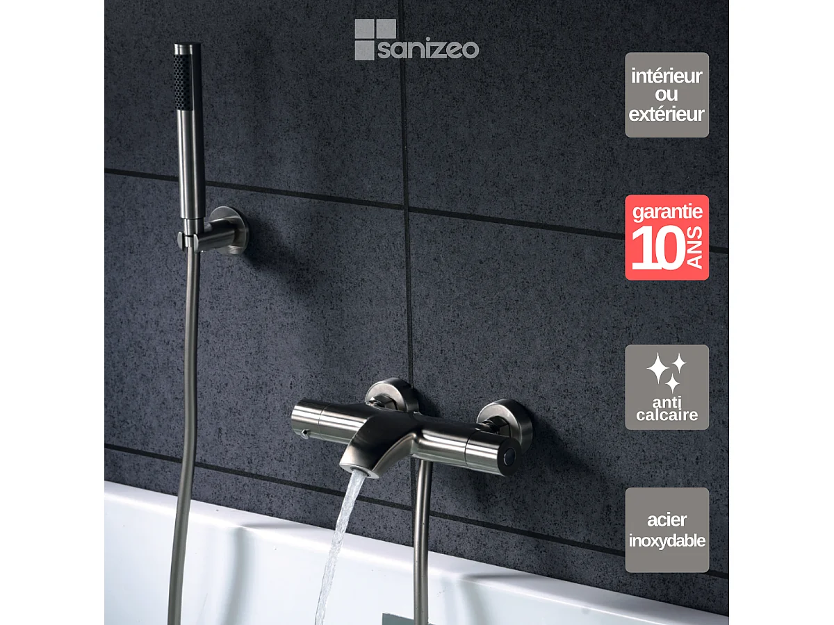 Robinet Mitigeur de Baignoire en Acier Inoxydable Intérieur / Extérieur IMEX MOSCU BDK034-4