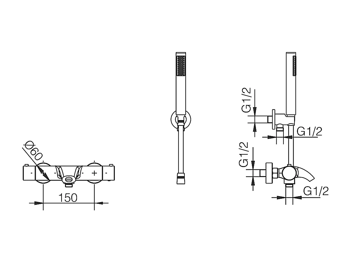 Robinet Mitigeur de Baignoire en Acier Inoxydable Intérieur / Extérieur IMEX MOSCU BDK034-4
