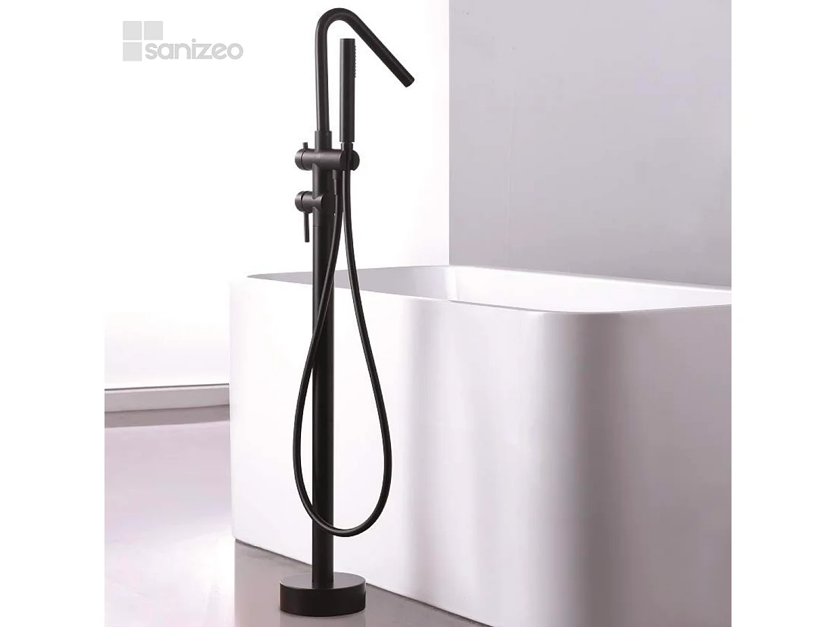 Robinet Mitigeur de Baignoire sur Pied Noir Mat CORCEGA BBECO1/NG