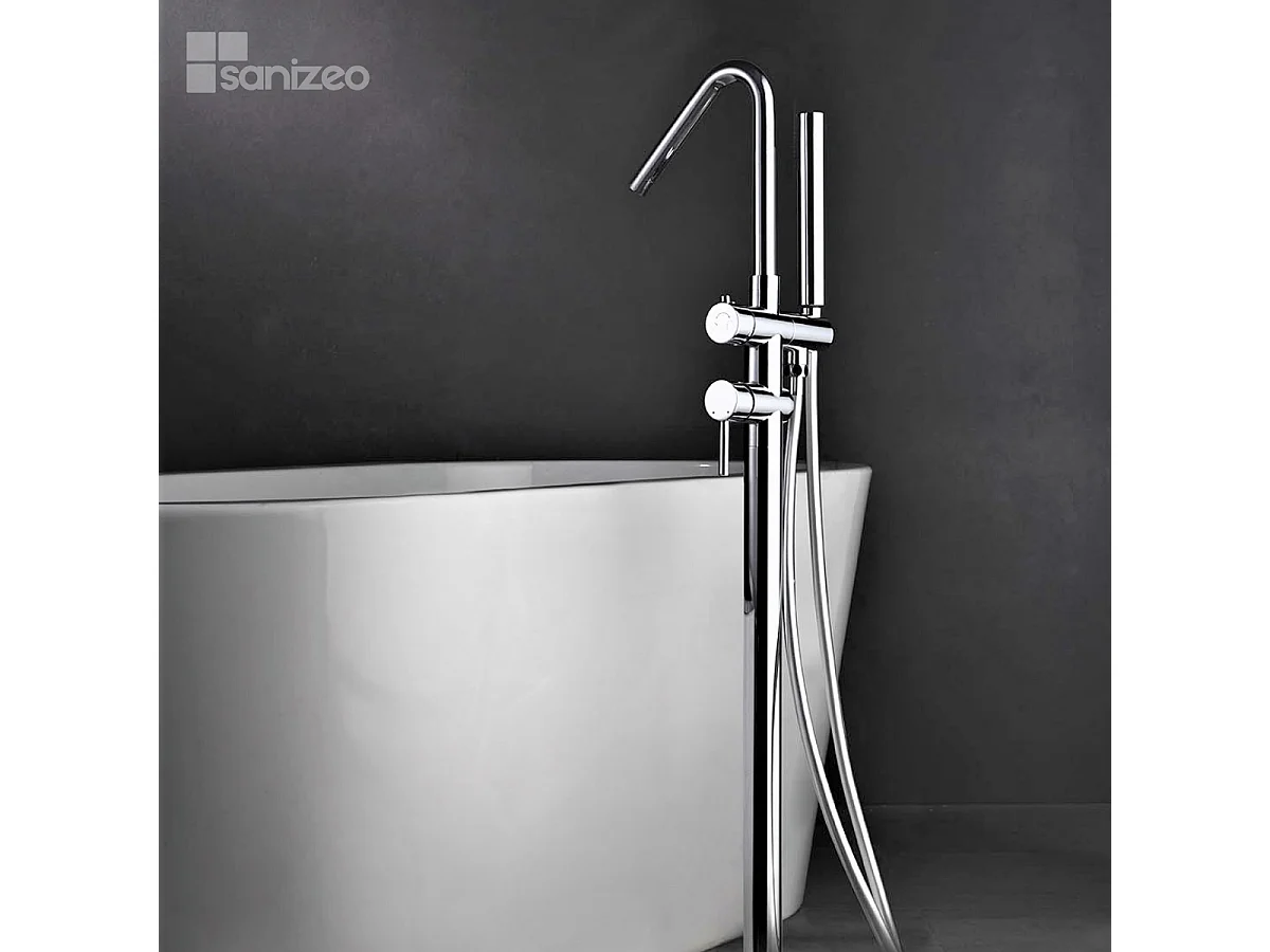 Robinet Mitigeur de Baignoire sur Pied Chrome CORCEGA BBECO1