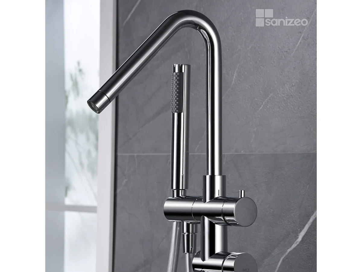 Robinet Mitigeur de Baignoire sur Pied Chrome CORCEGA BBECO1