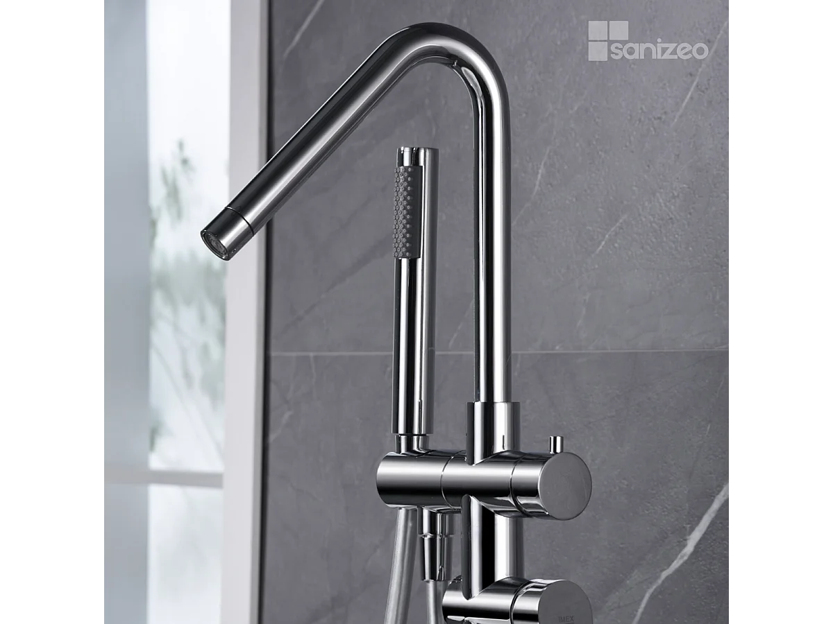 Robinet Mitigeur de Baignoire sur Pied Chrome CORCEGA BBECO1