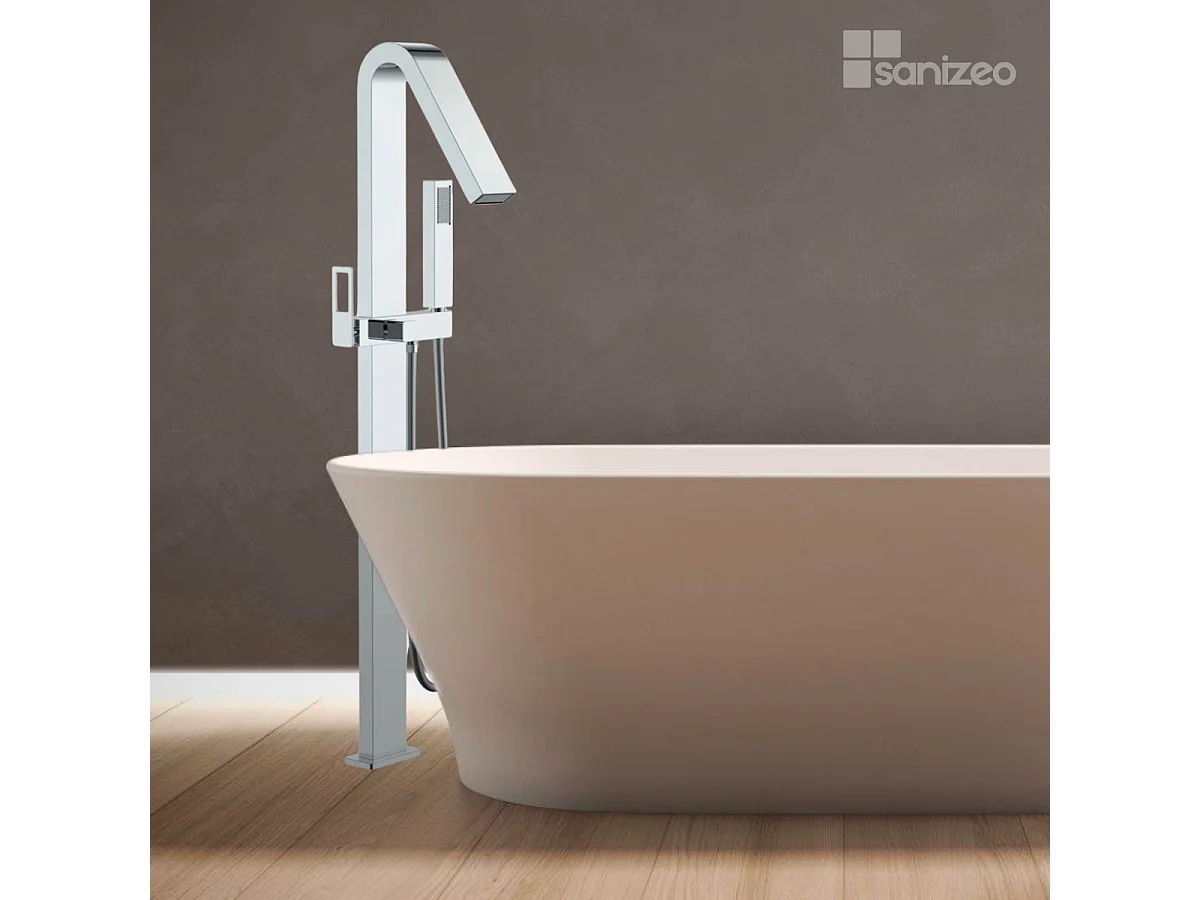 Robinet Mitigeur de Baignoire sur pied avec Douchette Chrome SUECIA BBEC32