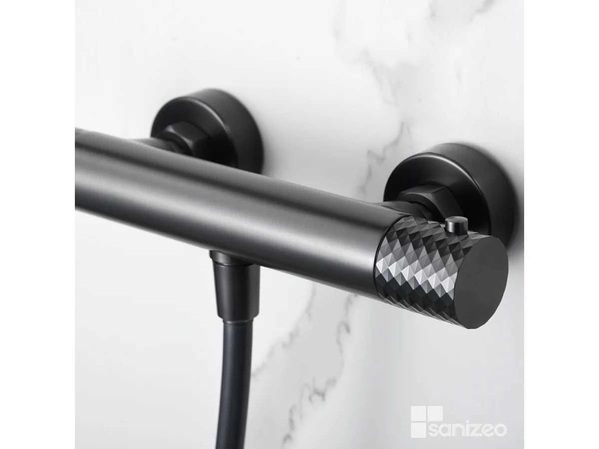 Ensemble de Douche Thermostatique Anti-Calcaire Black Gun Métal GENOVA BDG053-5BGM