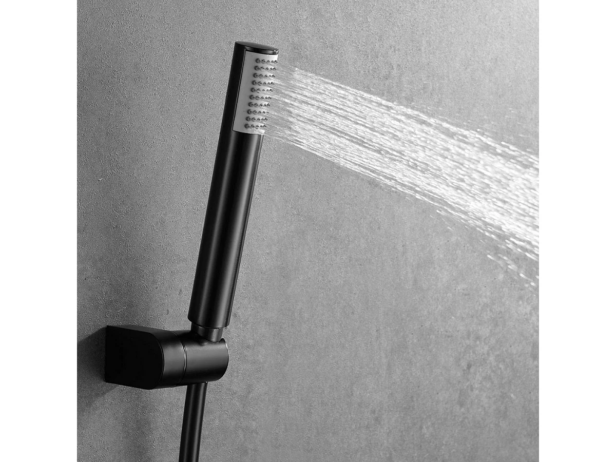 Ensemble de Douche Anti-Calcaire Thermostatique Black Gun Métal LINE BTD038-5BGM