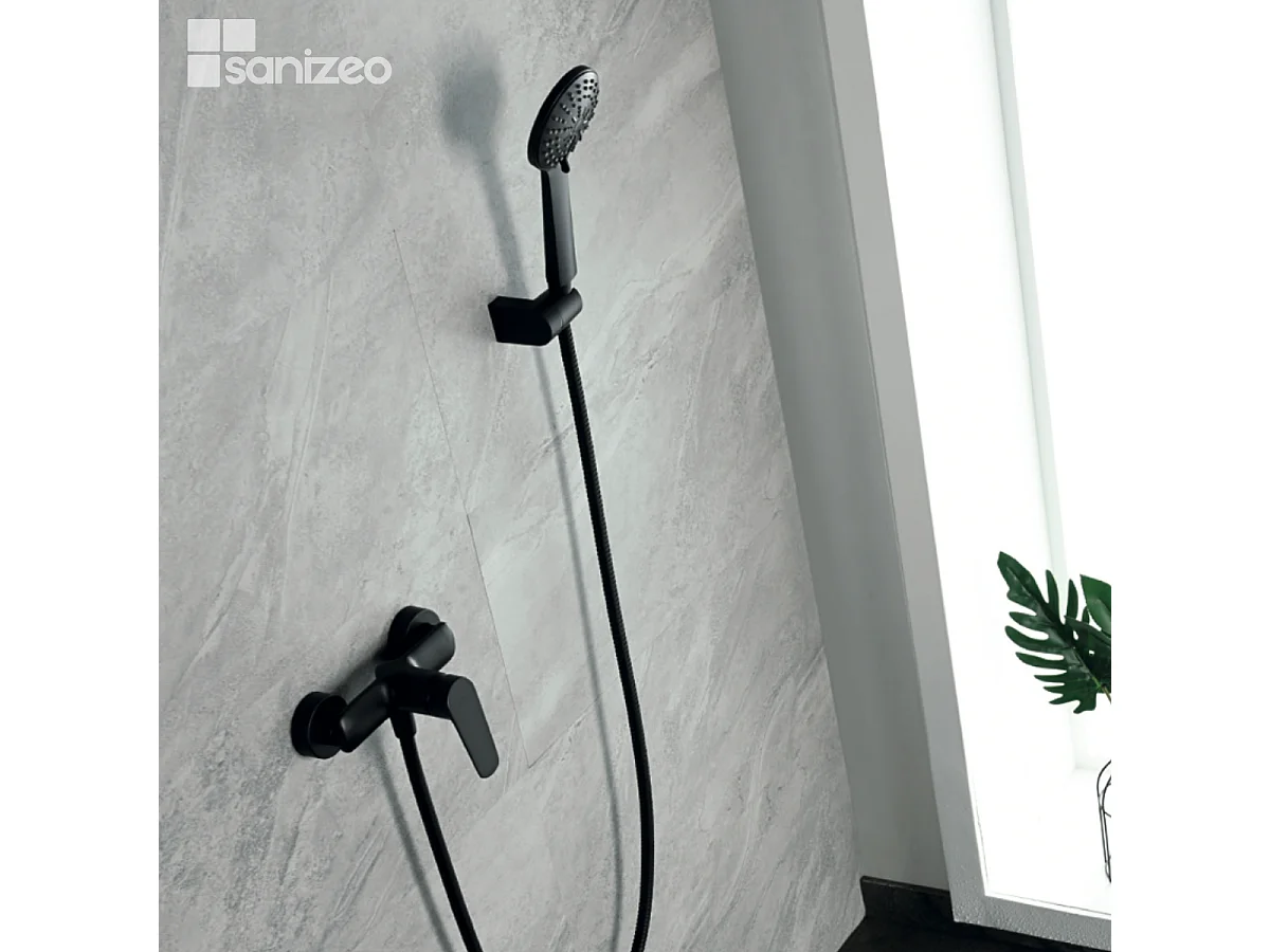 Ensemble de Douche Anti-Calcaire Noir Mat BELGICA BDZ044-5NG