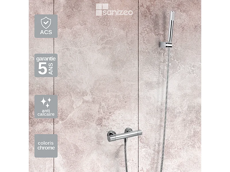 Ensemble de Douche Thermostatique Anti-Calcaire Chrome GENOVA BDG053-5