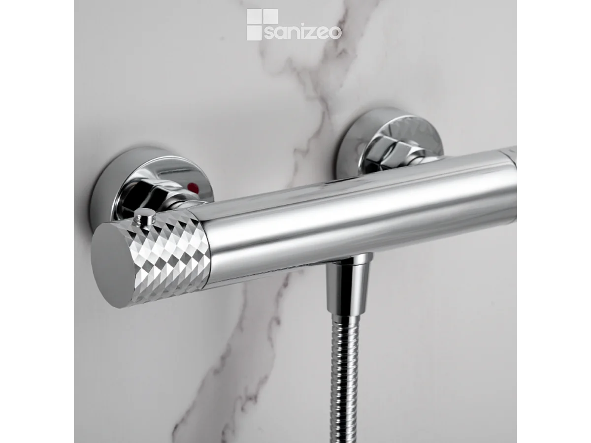 Ensemble de Douche Thermostatique Anti-Calcaire Chrome GENOVA BDG053-5