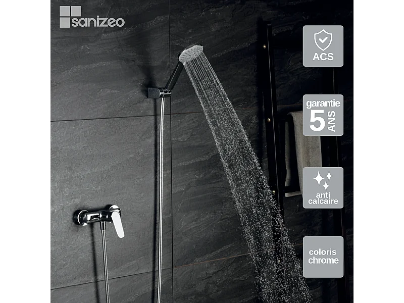 Ensemble de Douche Anti-Calcaire Chrome BELGICA BDZ044-5