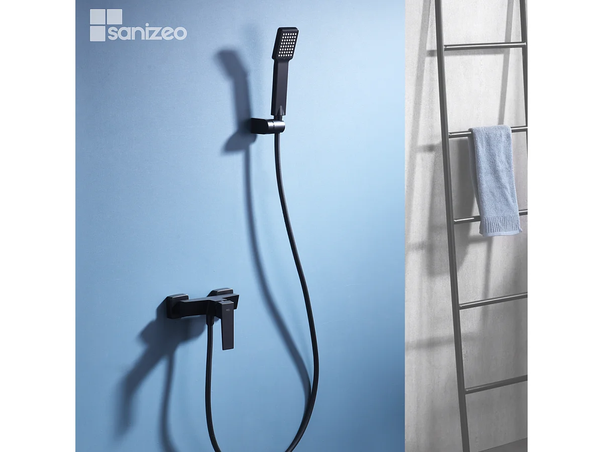 Ensemble de Douche Anti-Calcaire Noir Mat ART BDAR025-5NG