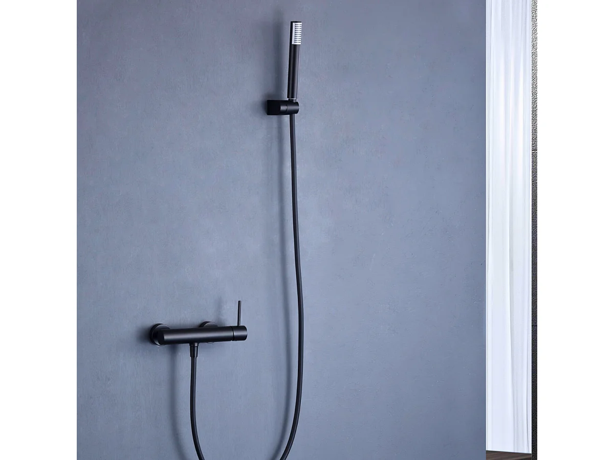 Ensemble de Douche Anti-Calcaire Noir Mat  MONZA BDM039-5NG