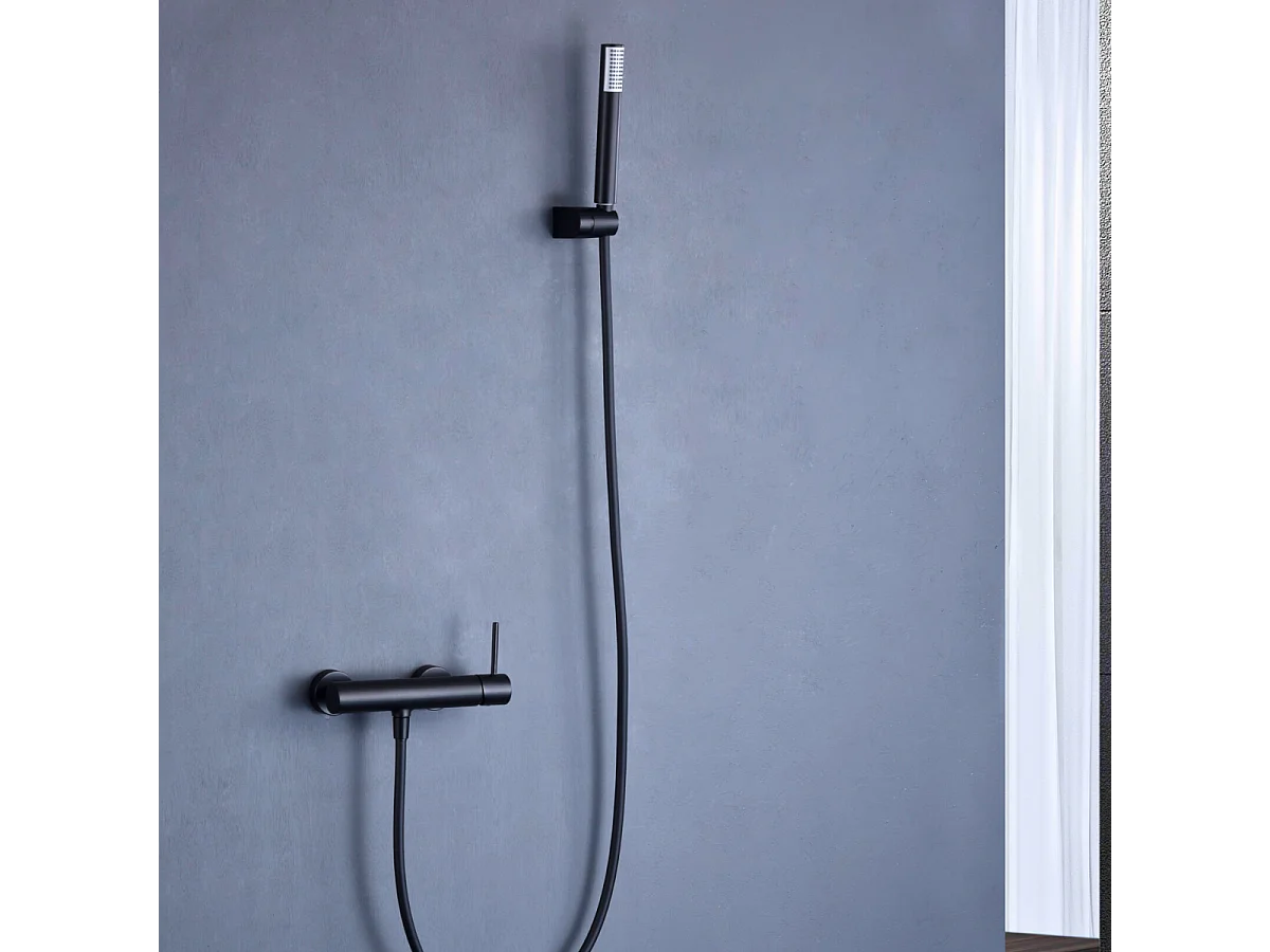 Ensemble de Douche Anti-Calcaire Noir Mat  MONZA BDM039-5NG