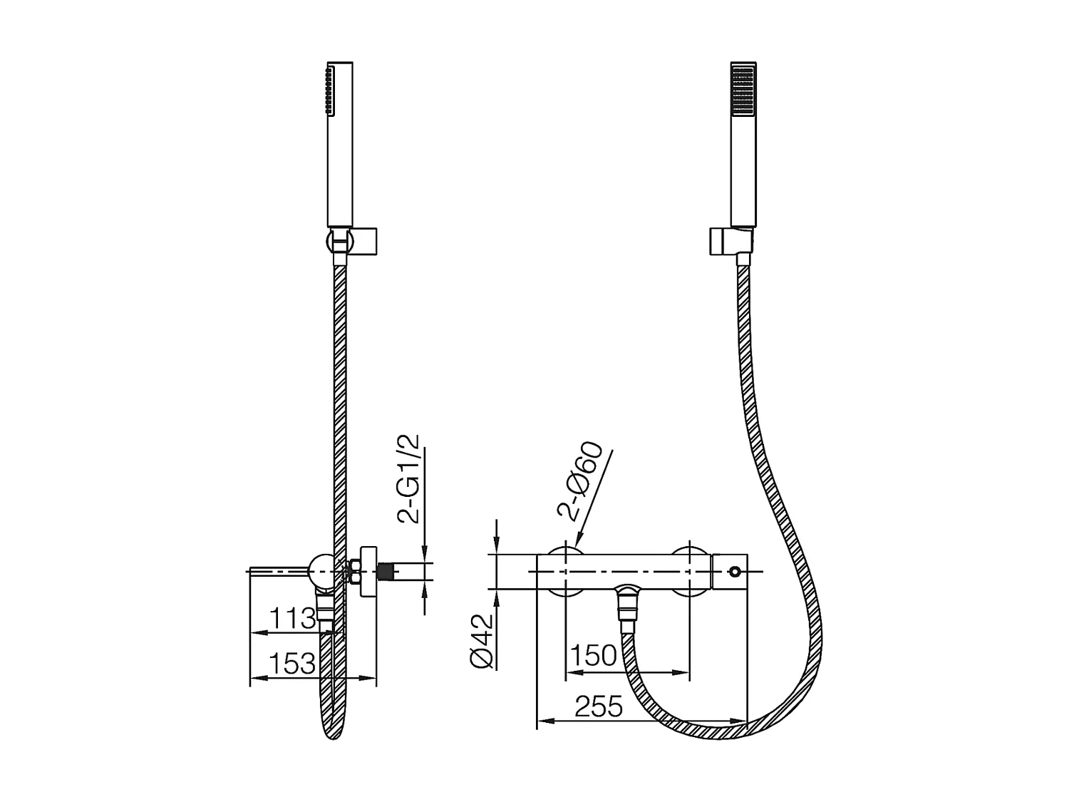 Ensemble de Douche Anti-Calcaire Noir Mat  MONZA BDM039-5NG