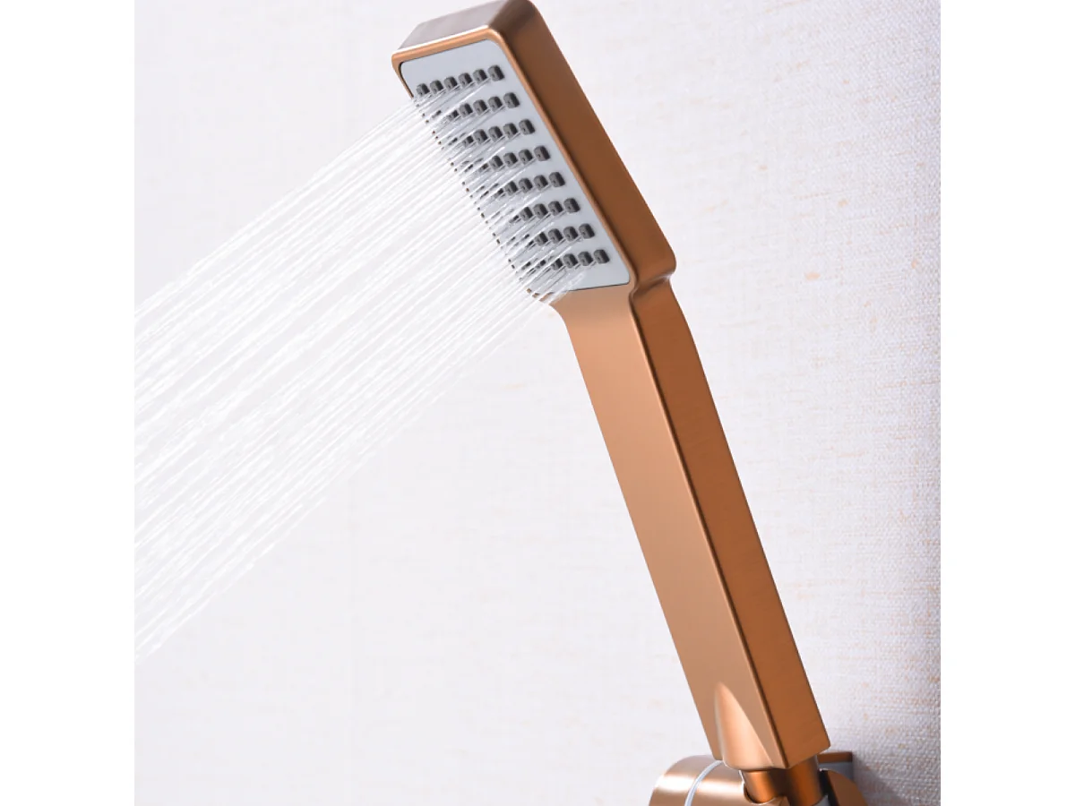 Ensemble de Douche Anti-Calcaire Or Rose Cuivré PISA BDP048-5ORC