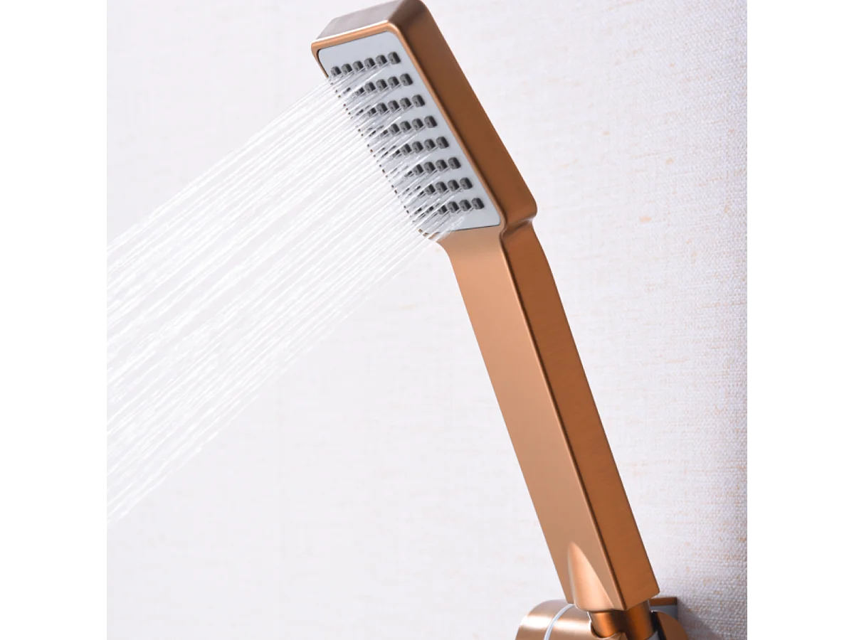 Ensemble de Douche Anti-Calcaire Or Rose Cuivré PISA BDP048-5ORC