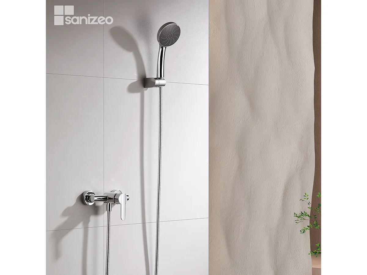 Ensemble de Douche Anti-Calcaire Chrome ROMA BDR001-5