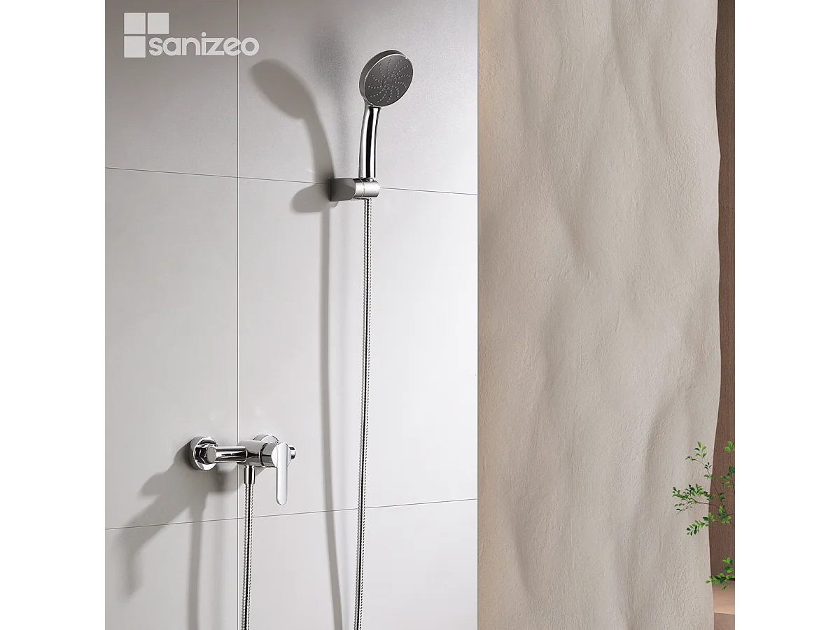 Ensemble de Douche Anti-Calcaire Chrome ROMA BDR001-5