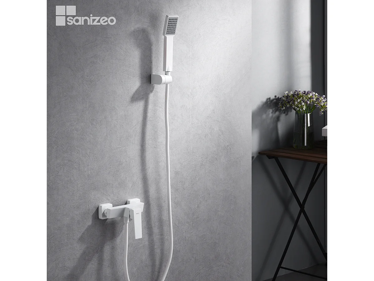 Ensemble de Douche Anti-Calcaire Blanc Mat ART BDAR025-5BL