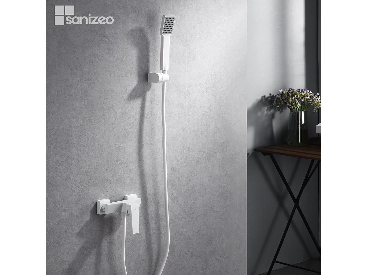 Ensemble de Douche Anti-Calcaire Blanc Mat ART BDAR025-5BL