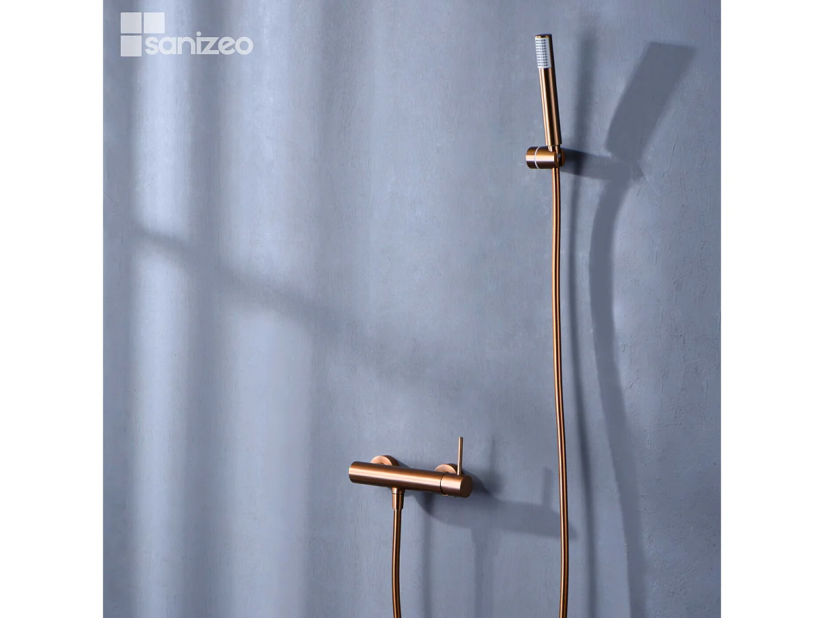 Ensemble de Douche Anti-Calcaire Or Rose Cuivré MONZA BDM039-5ORC