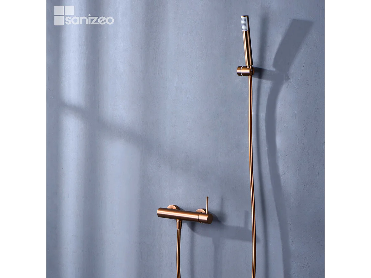 Ensemble de Douche Anti-Calcaire Or Rose Cuivré MONZA BDM039-5ORC