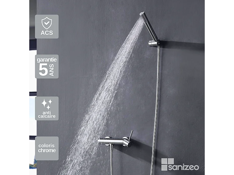 Ensemble de Douche Anti-Calcaire Chrome MONZA BDM039-5