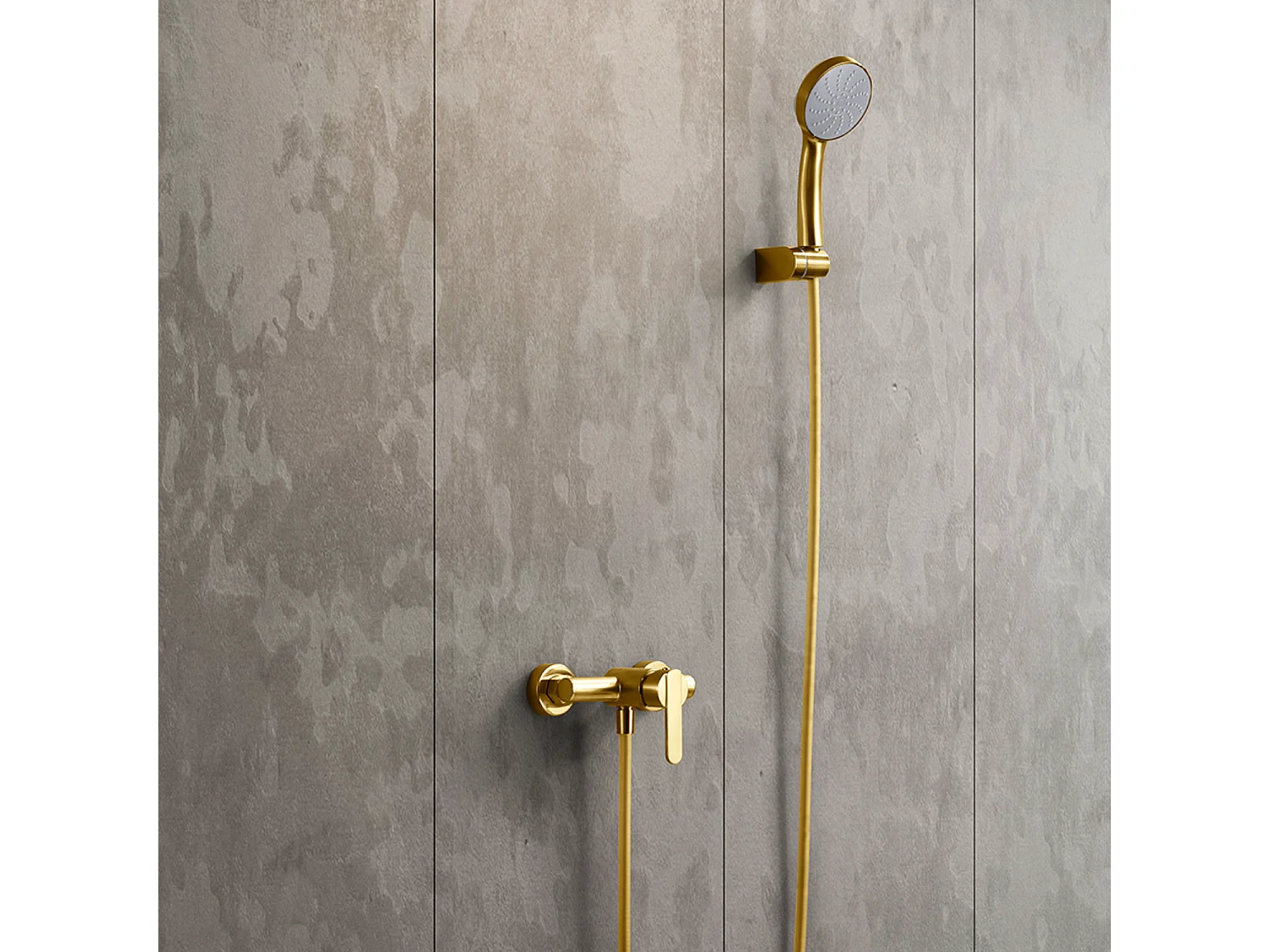 Ensemble de Douche Anti-Calcaire Or Brossé ROMA BDR001-5OC