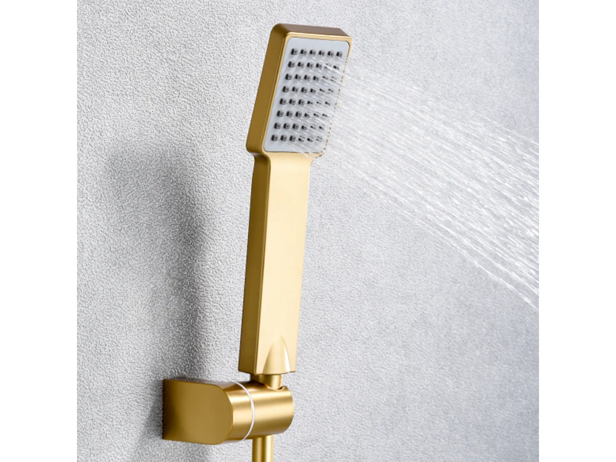 Ensemble de Douche Anti-Calcaire Or Brossé PISA BDP048-5OC