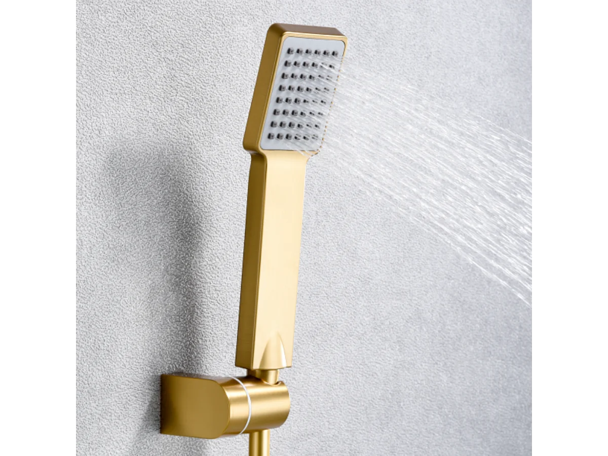 Ensemble de Douche Anti-Calcaire Or Brossé PISA BDP048-5OC