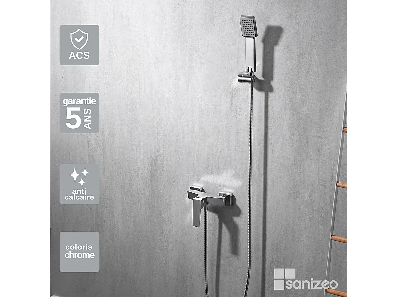 Ensemble de Douche Anti-Calcaire Chrome ART BDAR025-5