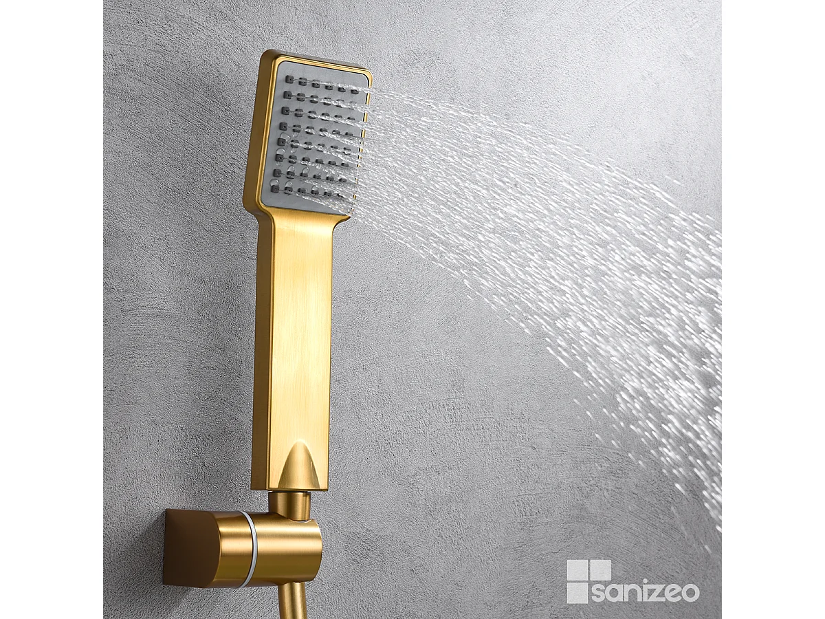 Ensemble de Douche Thermostatique Anti-Calcaire Black Gun Métal MONZA BTM039-5BGM