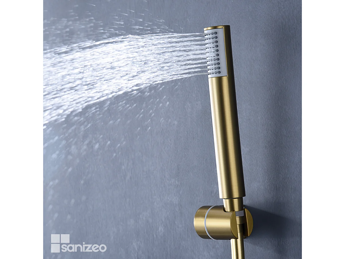 Ensemble de Douche Anti-Calcaire Or Brossé MONZA BDM039-5OC