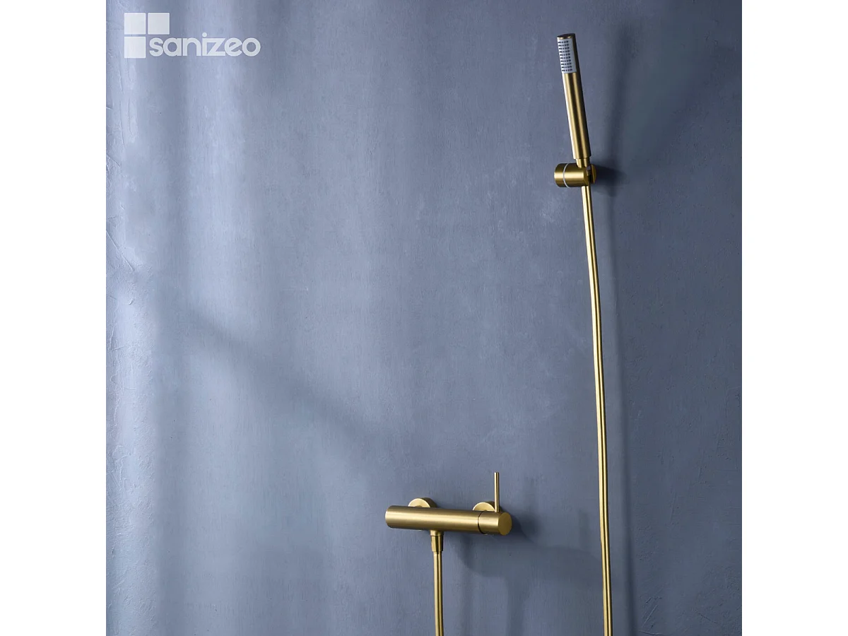 Ensemble de Douche Anti-Calcaire Or Brossé MONZA BDM039-5OC