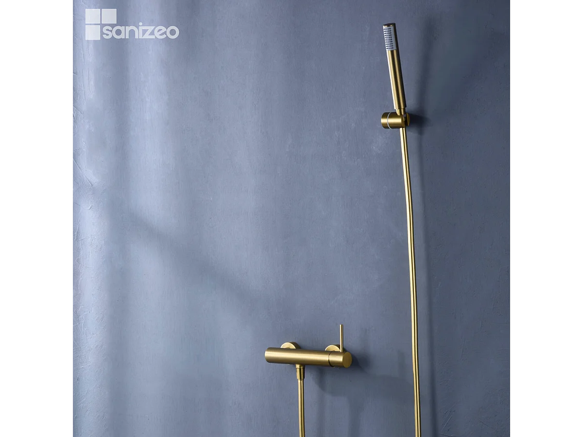 Ensemble de Douche Anti-Calcaire Or Brossé MONZA BDM039-5OC