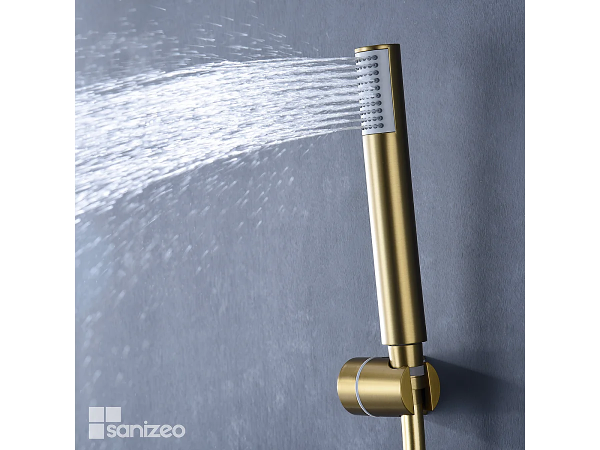 Ensemble de Douche Anti-Calcaire Or Brossé MONZA BDM039-5OC