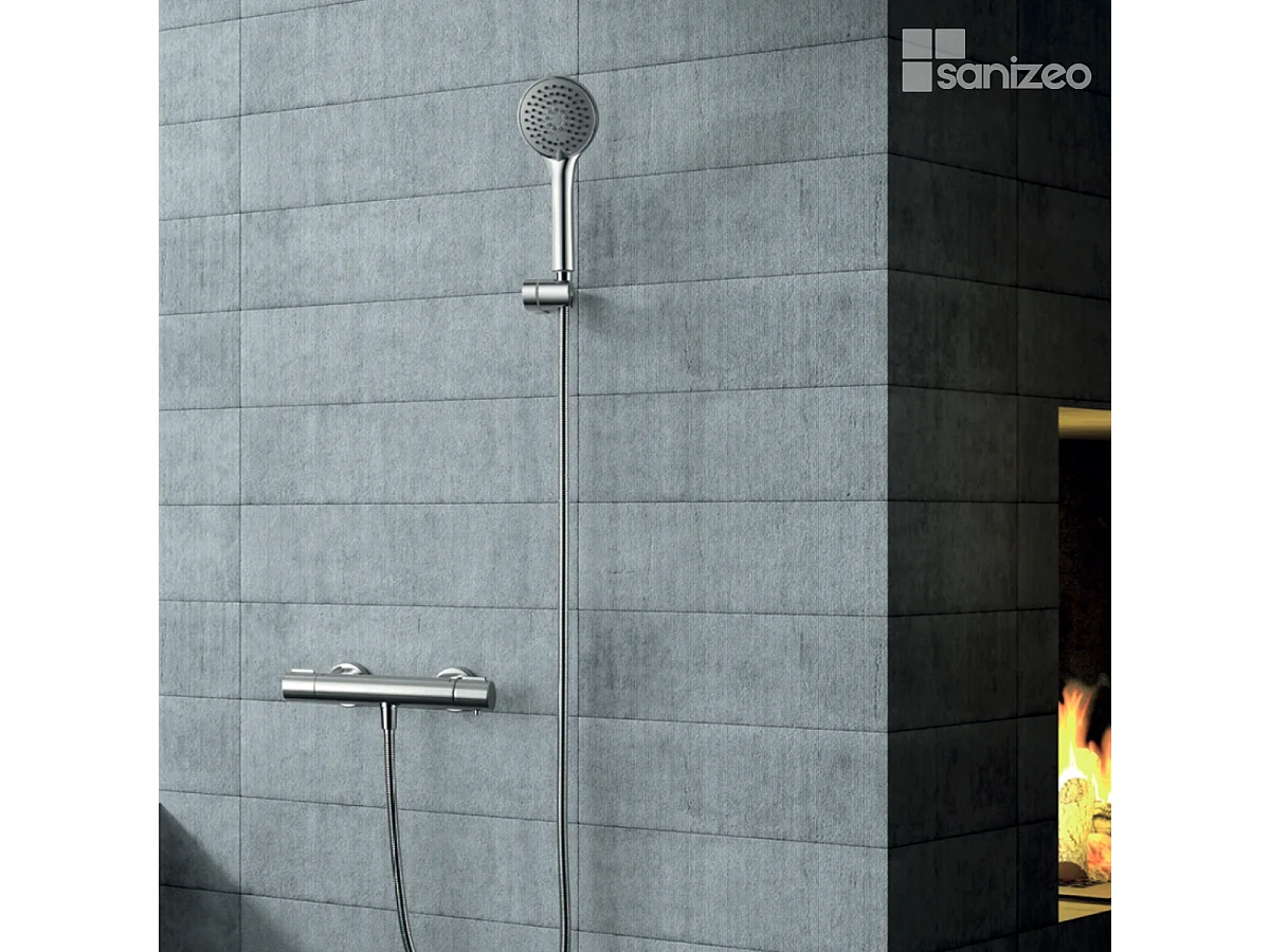 Ensemble de Douche Thermostatique Économie d'Eau Chrome ECO-KENT BTK017-5ECO