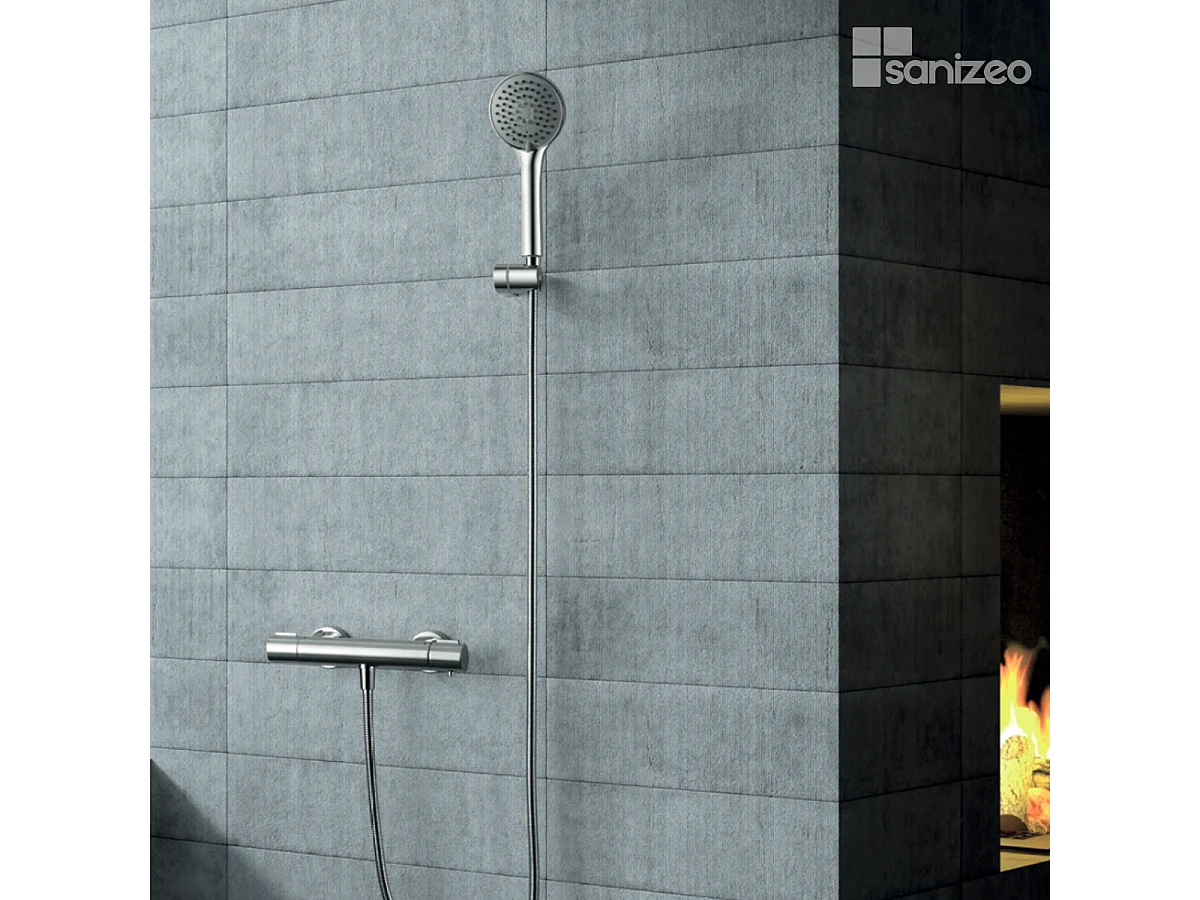 Ensemble de Douche Thermostatique Économie d'Eau Chrome ECO-KENT BTK017-5ECO