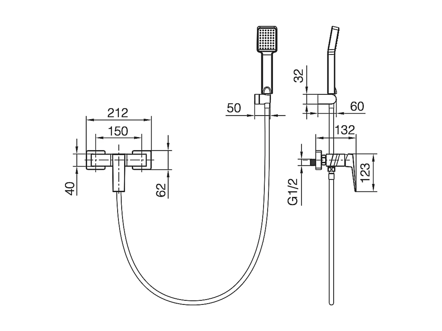 Ensemble de Douche Anti-Calcaire Black Gun Métal ART BDAR025-5BGM