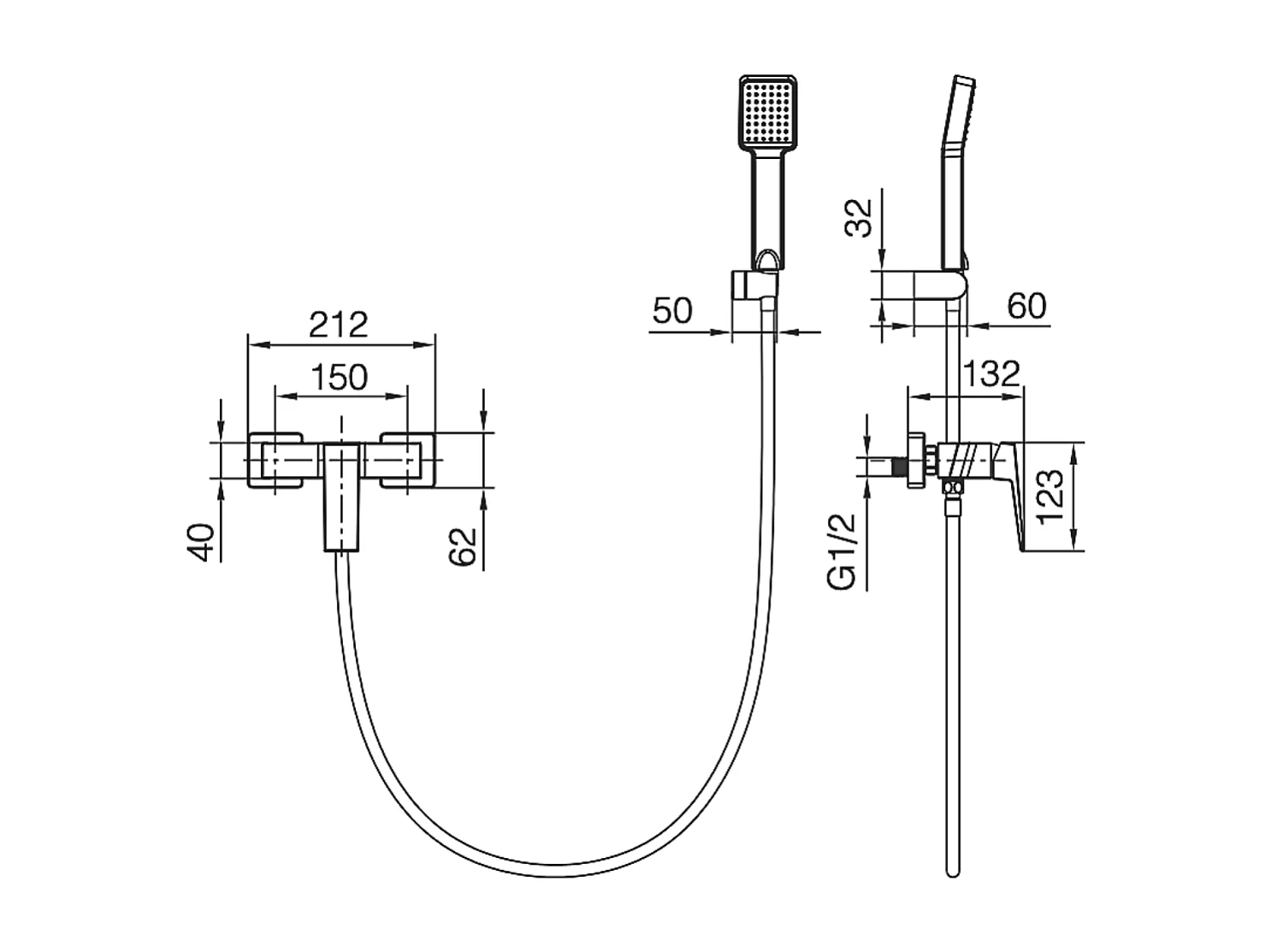 Ensemble de Douche Anti-Calcaire Black Gun Métal ART BDAR025-5BGM