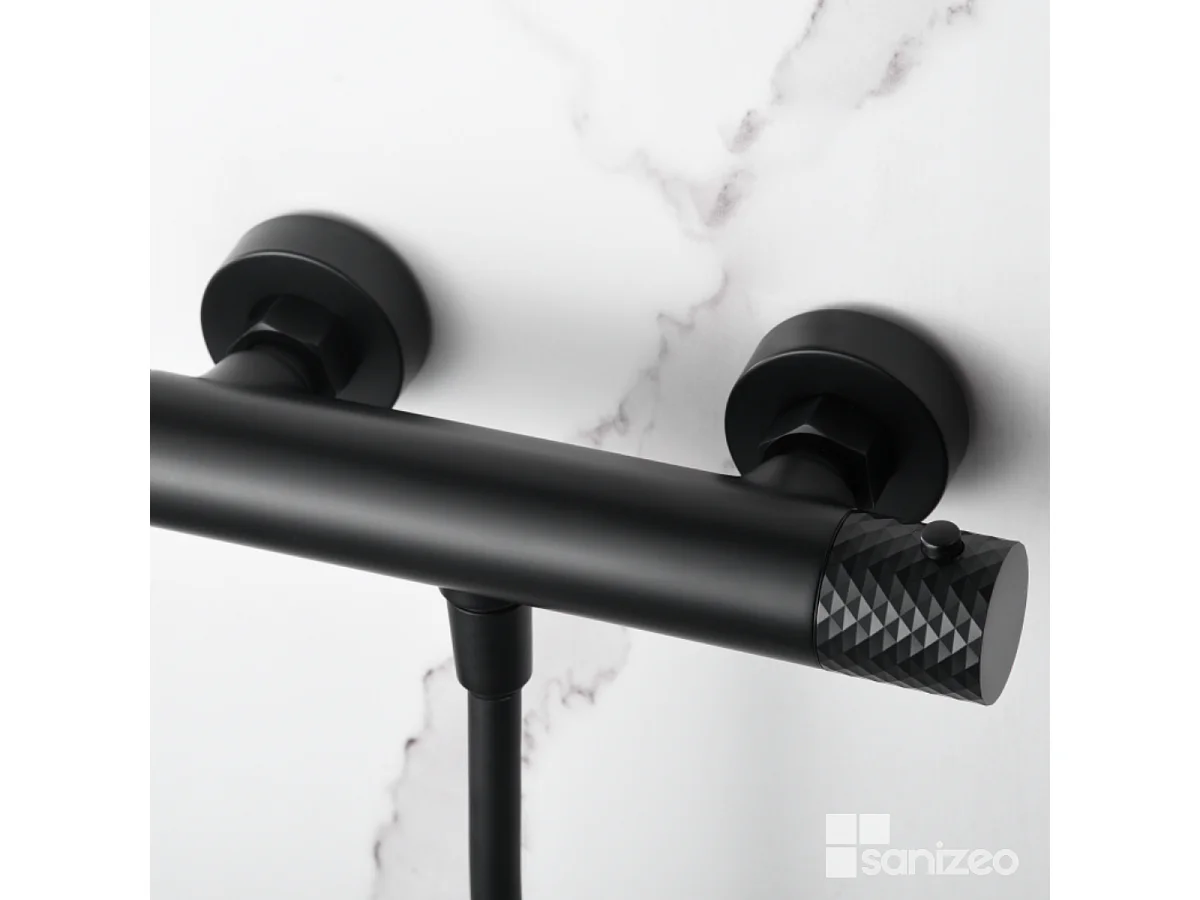 Ensemble de Douche Thermostatique Anti-Calcaire Noir Mat GENOVA BDG053-5NG