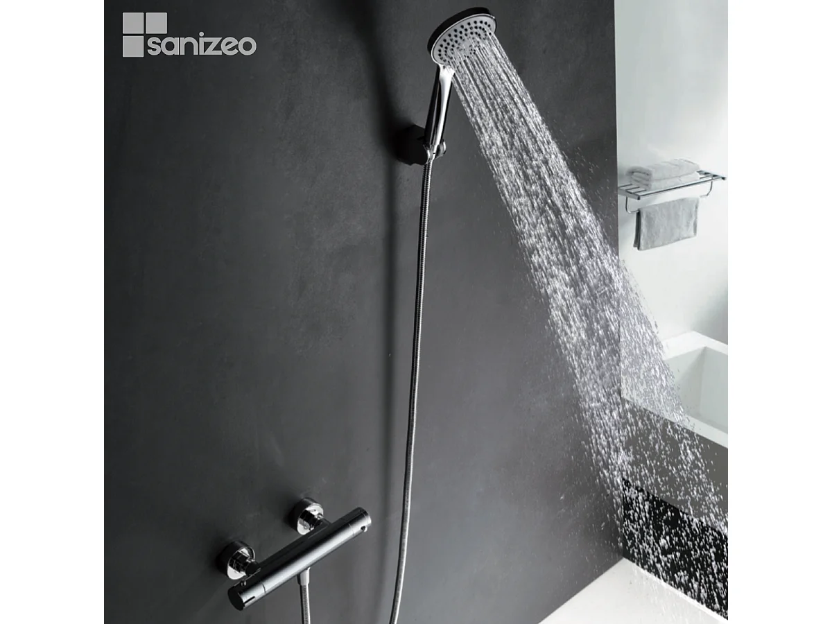 Ensemble de Douche Anti-Calcaire Thermostatique Chrome CRETA BTC018-5