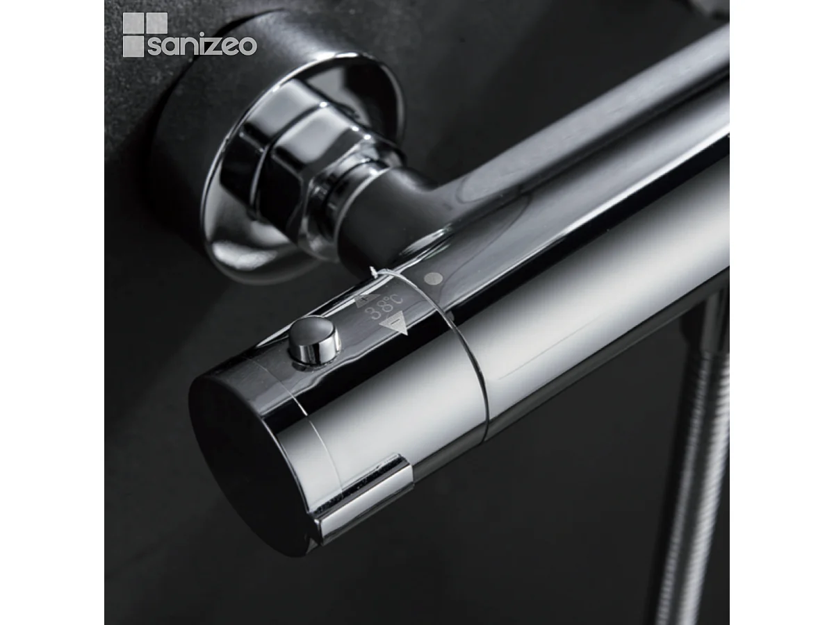 Ensemble de Douche Anti-Calcaire Thermostatique Chrome CRETA BTC018-5