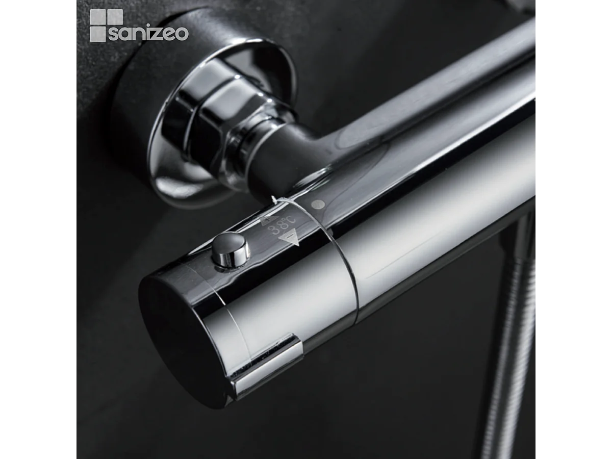 Ensemble de Douche Anti-Calcaire Thermostatique Chrome CRETA BTC018-5