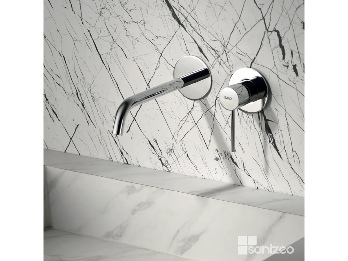 Mitigeur Lavabo Encastré Salle de Bain chromé – Anti-Calcaire – Design moderne - MILOS IMEX
